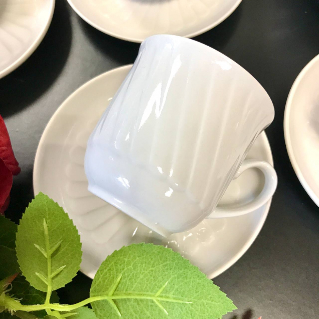 Кофейный сервиз Минский ФЗ 1983-1993гг. Рельф фарфор с позолотой, 150мл. Винтаж, СССР. Цена за 14пр. Картинка 2